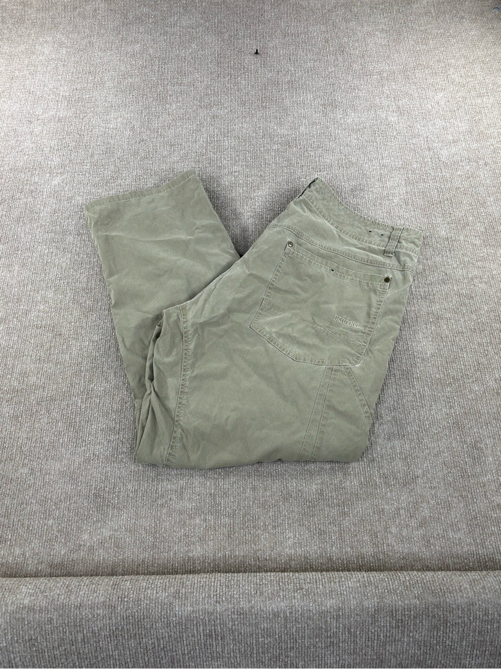 KUHL REVOLVR Hiking Pants Mens 38x30 Tan Khaki Vtg Patina Dye Outdoor Hiking